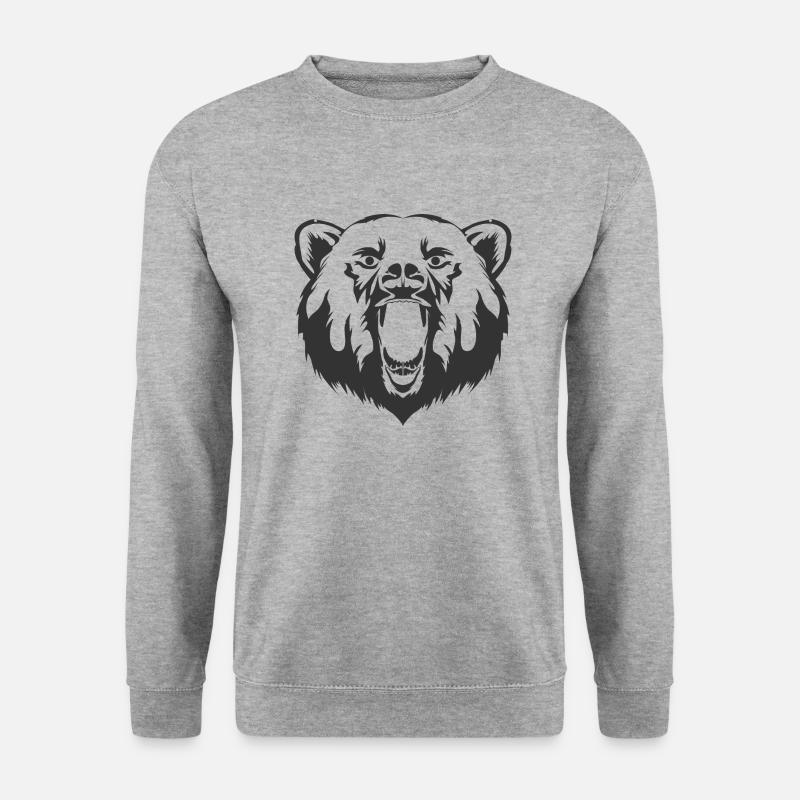 Bären - Unisex Pullover - Weißgrau meliert