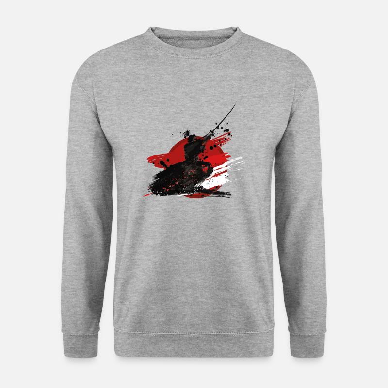 Samurai - Unisex Pullover - Weißgrau meliert