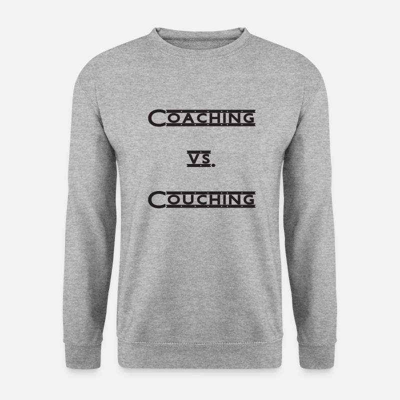 coaching vs. couching - Unisex Pullover - Weißgrau meliert