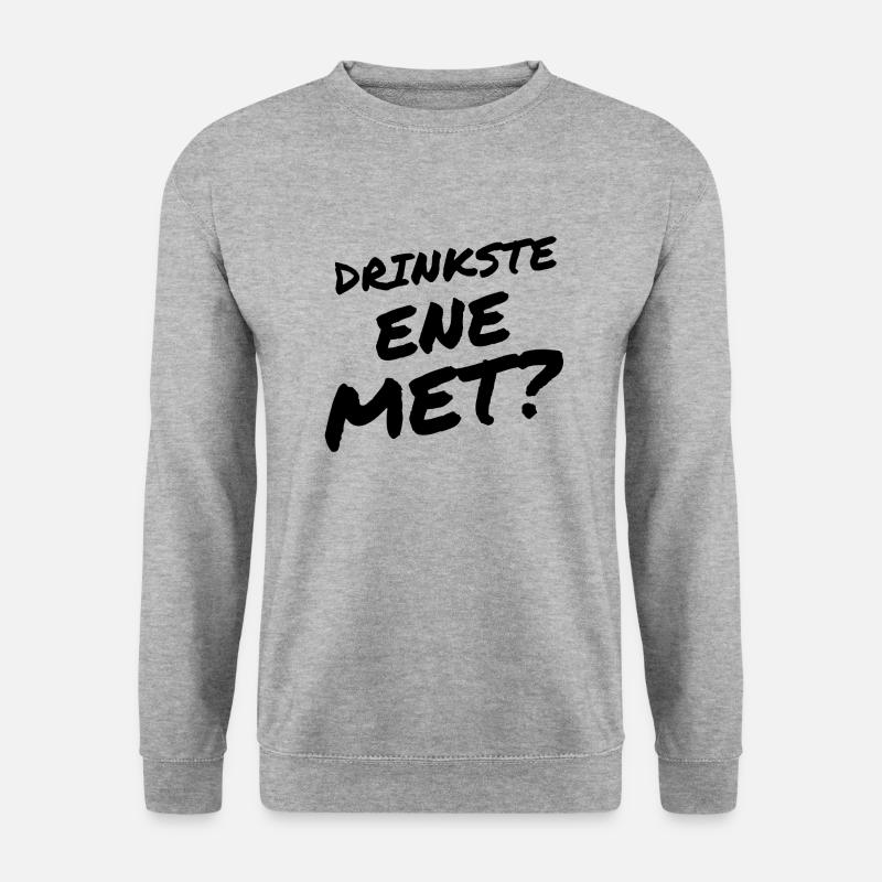 DRINKSTE ENE MET? - Unisex Pullover - Weißgrau meliert