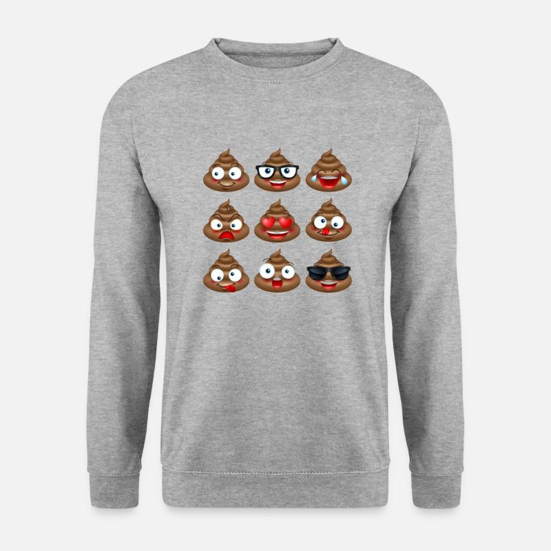 Poop-Emojis - Unisex Pullover - Weißgrau meliert