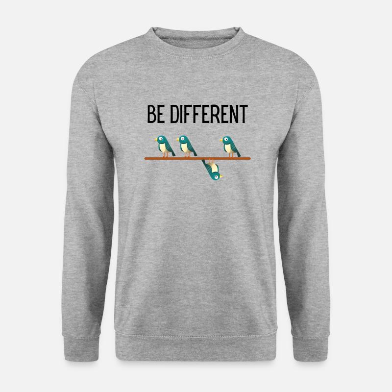 Be Different Vögel Birds - Unisex Pullover - Weißgrau meliert