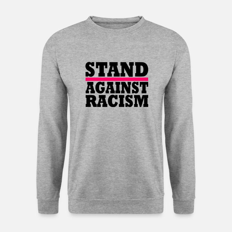 Stand against racism - Unisex Pullover - Weißgrau meliert
