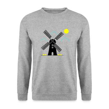 moulin à vent paysage - Sweat-shirt Unisexe - gris chiné - Devant - Alina (178cm) & Michal (187cm)