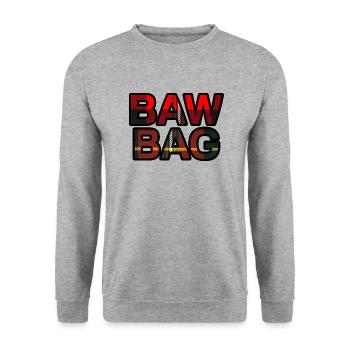 Funny Scottish slang saying Baw Bag, bod tartan. - Unisex Sweatshirt - salt & pepper - Front - Alina (178cm) & Michal (187cm)