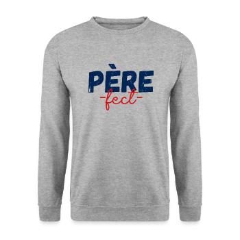 Père fect cadeau pour papa - Sweat-shirt Unisexe - gris chiné - Devant - Alina (178cm) & Michal (187cm)