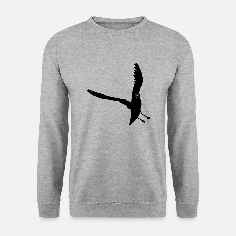 Möwe Silhouette - Unisex Pullover - Weißgrau meliert