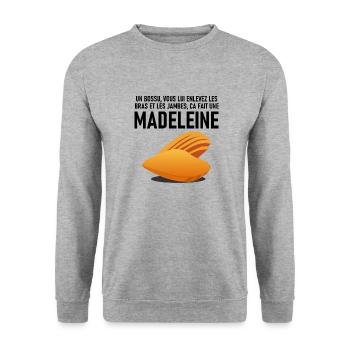BOSSU - Sweat-shirt Unisexe - gris chiné - Devant - Alina (178cm) & Michal (187cm)