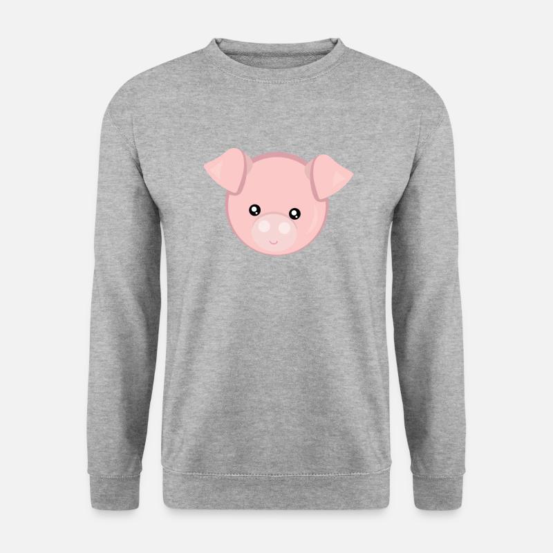 Schwein - Unisex Pullover - Weißgrau meliert