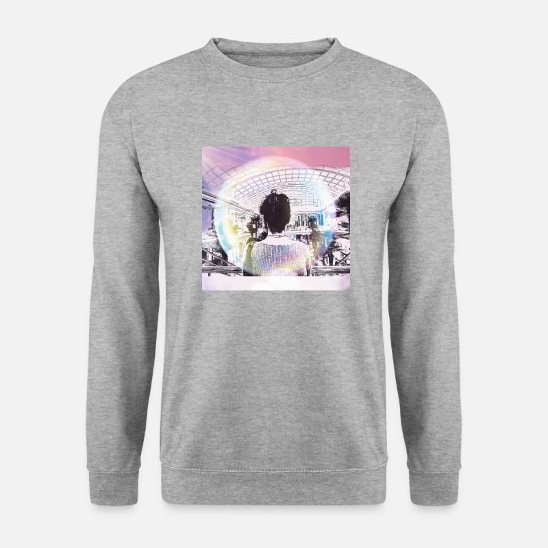 Mädchen im Einkaufszentrum - Unisex Pullover - Weißgrau meliert