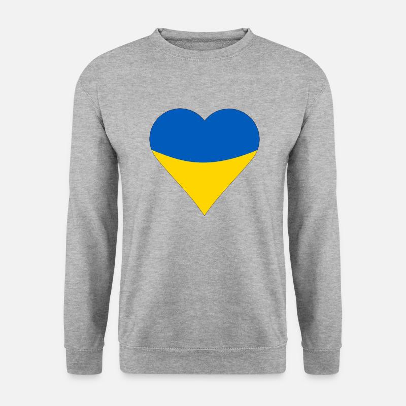 Flagge der Ukraine, ich bin mit der Ukraine - Unisex Pullover - Weißgrau meliert