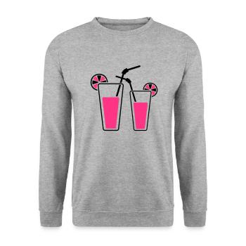 Cocktails - Unisex Sweatshirt - salt & pepper - Front - Alina (178cm) & Michal (187cm)