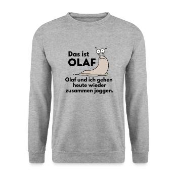 Lauf shirt witzig rennen joggen Geschenk muddy run - Unisex Pullover - Weißgrau meliert - Vorne - Alina (178cm) & Michal (187cm)