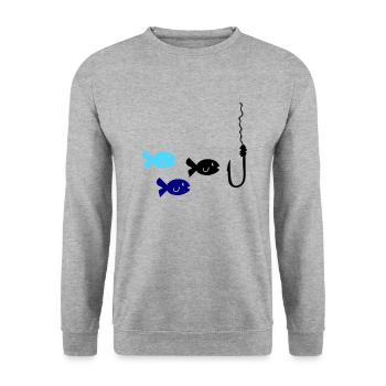 Pêche au poisson - Sweat-shirt Unisexe - gris chiné - Devant - Alina (178cm) & Michal (187cm)