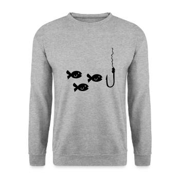 Pêche au poisson - Sweat-shirt Unisexe - gris chiné - Devant - Alina (178cm) & Michal (187cm)