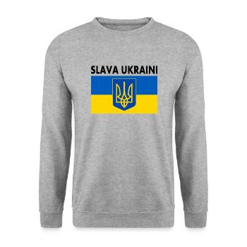 Ukraine - Unisex Sweatshirt - salt & pepper - Front - Alina (178cm) & Michal (187cm)