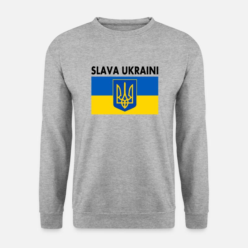 Ukraine - Unisex Pullover - Weißgrau meliert