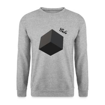 Cube 3D - Unisex Pullover - Weißgrau meliert - Vorne - Alina (178cm) & Michal (187cm)
