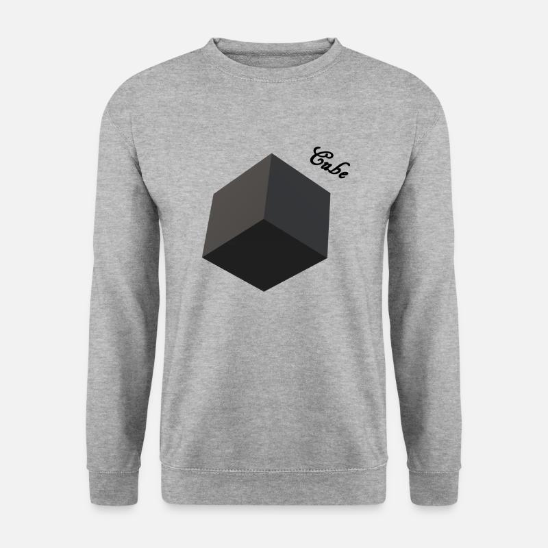 Cube 3D - Unisex Pullover - Weißgrau meliert