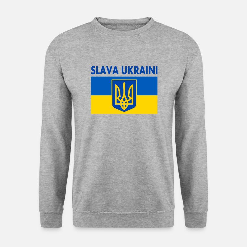 Slava ukraini - Unisex Pullover - Weißgrau meliert