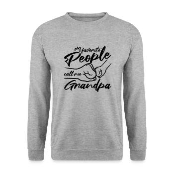 People Call Me Grandpa - Unisex Sweatshirt - salt & pepper - Front - Alina (178cm) & Michal (187cm)