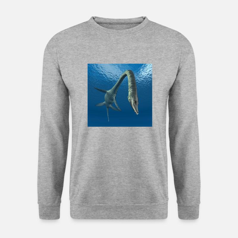 Plesiosaurier Elasmosaurus - Unisex Pullover - Weißgrau meliert
