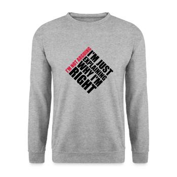 I m not arguing - Unisex Sweatshirt - salt & pepper - Front - Alina (178cm) & Michal (187cm)