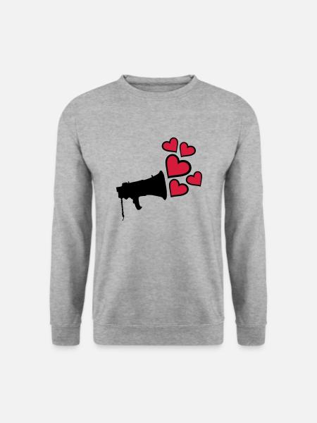Dear Megafon Heart Design - Unisex Sweatshirt - salt & pepper