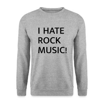 JE DÉTESTE LA MUSIQUE ROCK - Sweat-shirt Unisexe - gris chiné - Devant - Alina (178cm) & Michal (187cm)