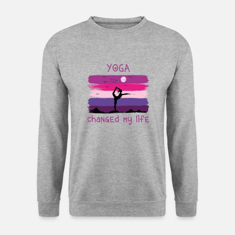 Yoga changed my life - Unisex Pullover - Weißgrau meliert