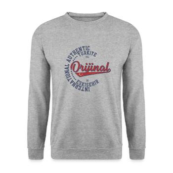 Eskişehir - Unisex Pullover - Weißgrau meliert - Vorne - Alina (178cm) & Michal (187cm)