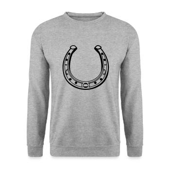 Hufeisen Pferde Glückssymbol Glück Vektor - Unisex Pullover - Weißgrau meliert - Vorne - Alina (178cm) & Michal (187cm)