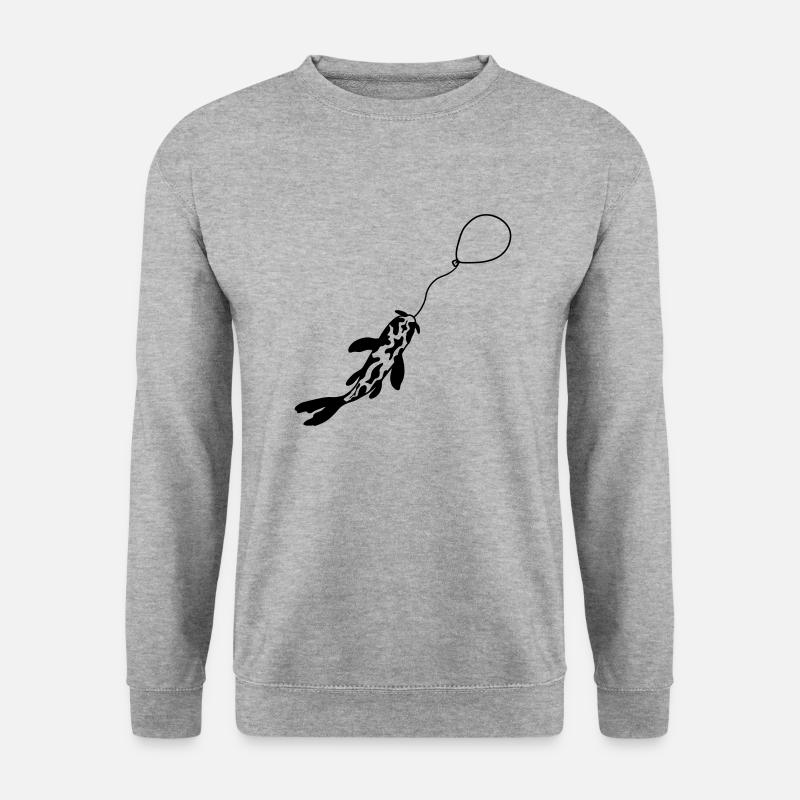 Fished Koi Fish Balloon - Unisex Sweatshirt - salt & pepper