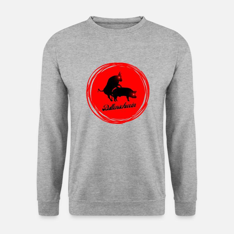 Bullenschwein - Unisex Pullover - Weißgrau meliert