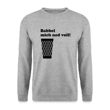 Geripptes Babbel mich ned voll! #geripptes #Fffm - Unisex Pullover - Weißgrau meliert - Vorne - Alina (178cm) & Michal (187cm)