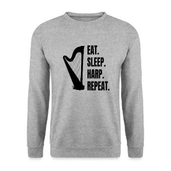 Harfenspieler Harfe Musik Harfenlehrer Instrument - Unisex Pullover - Weißgrau meliert - Vorne - Alina (178cm) & Michal (187cm)