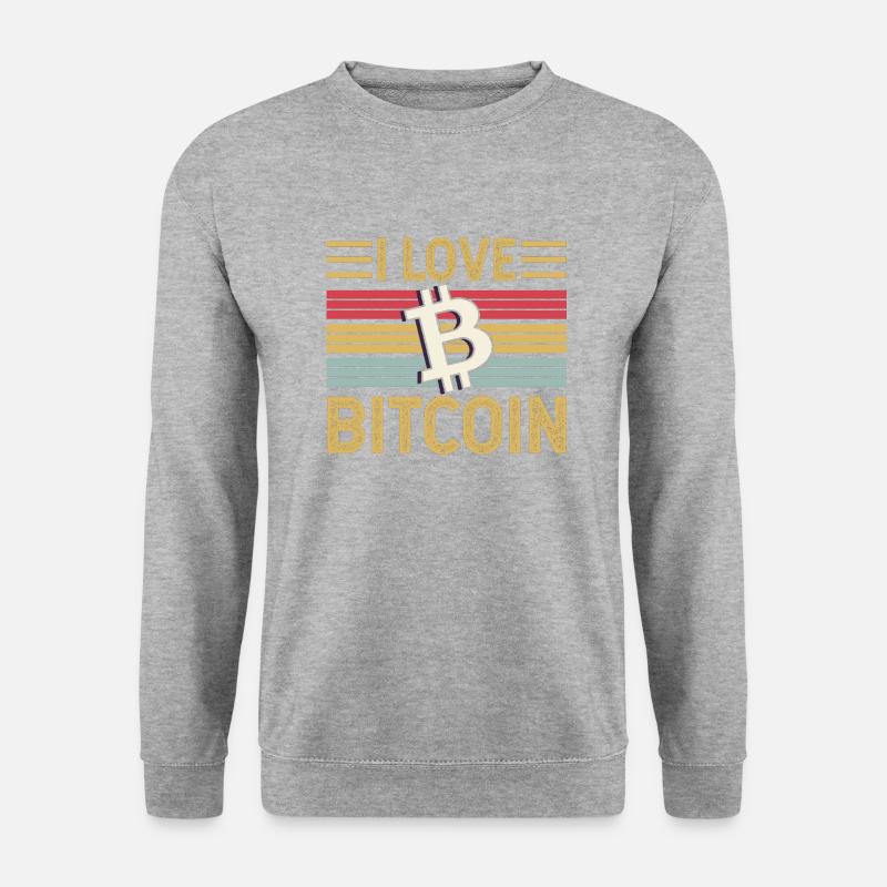 Ich liebe Bitcoin - Unisex Pullover - Weißgrau meliert