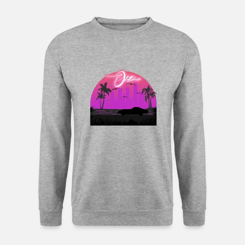 Oldtimer Beach - Unisex Pullover - Weißgrau meliert