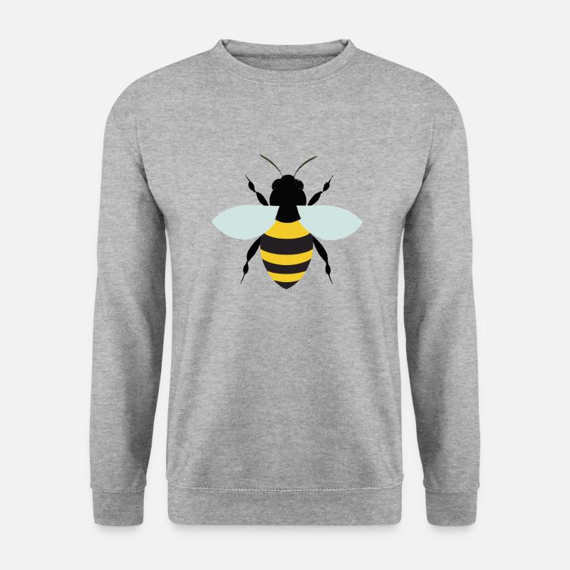 Biene Illustration Geschenkidee - Unisex Pullover - Weißgrau meliert