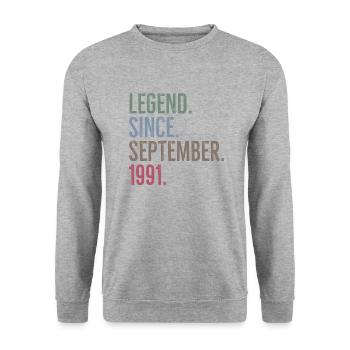 Légende depuis septembre 1991 - Sweat-shirt Unisexe - gris chiné - Devant - Alina (178cm) & Michal (187cm)