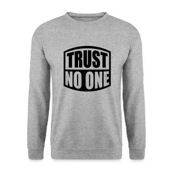 trust no one quote - Unisex Sweatshirt - salt & pepper - Front - Alina (178cm) & Michal (187cm)