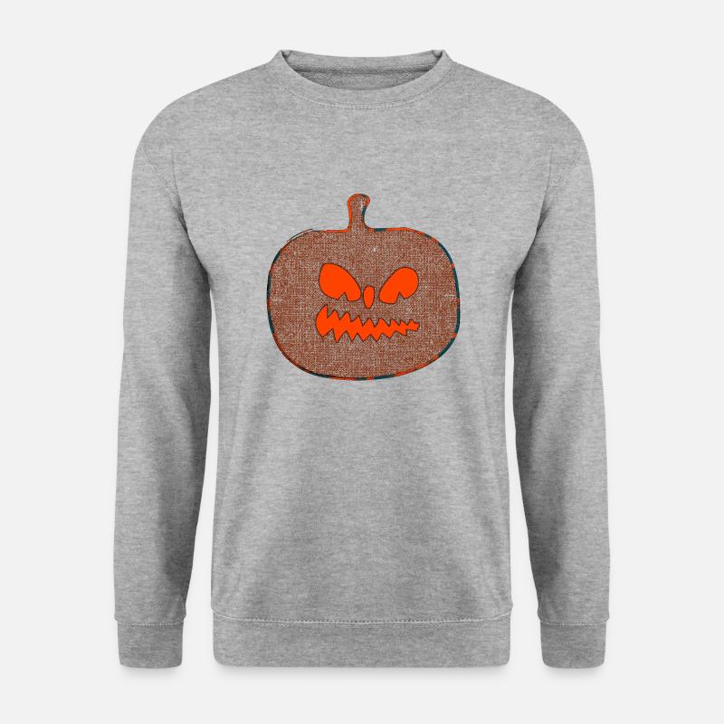 Pumkin Halloween - Unisex Pullover - Weißgrau meliert