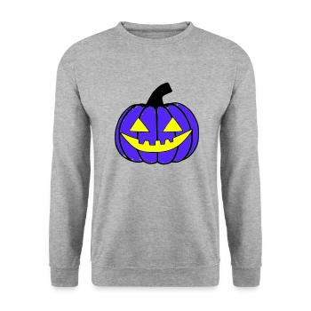 Halloween Spooky Pumpkin Lantern Vector - Unisex Sweatshirt - salt & pepper - Front - Alina (178cm) & Michal (187cm)