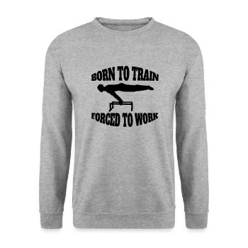 Fitness Athlete Strength Training Bodybuilder Muscle - Unisex Sweatshirt - salt & pepper - Front - Alina (178cm) & Michal (187cm)