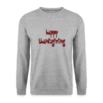 Joyeux Thanksgiving. Joyeux thaksgiving - Sweat-shirt Unisexe - gris chiné - Devant - Alina (178cm) & Michal (187cm)