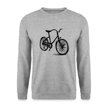 Fahrrad Gekritzel Fahrräder Radfahren Silhouette 5 - Unisex Pullover - Weißgrau meliert - Vorne - Alina (178cm) & Michal (187cm)