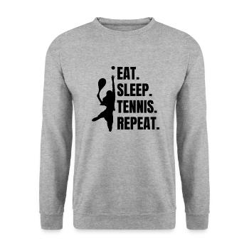 Club de tennis Joueurs de tennis Raquettes de tennis - Sweat-shirt Unisexe - gris chiné - Devant - Alina (178cm) & Michal (187cm)