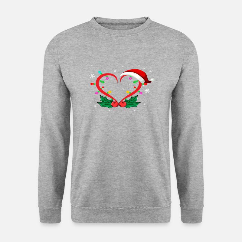 Santa Heart - Unisex Pullover - Weißgrau meliert