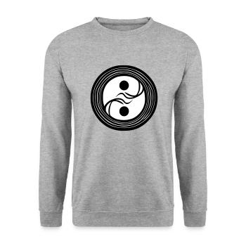 Yin Yang Sign Symbol Peace Happiness Vector 4 - Unisex Sweatshirt - salt & pepper - Front - Alina (178cm) & Michal (187cm)