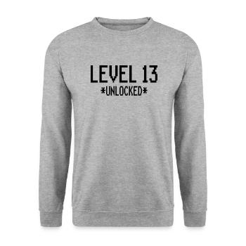 13e anniversaire Gamer Gaming - Sweat-shirt Unisexe - gris chiné - Devant - Alina (178cm) & Michal (187cm)